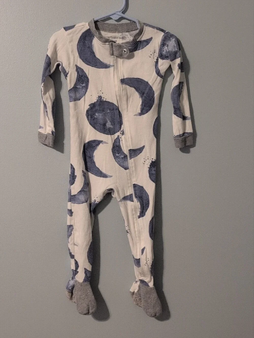 Baby Girls 3-Pack Floral & Moon Zip Pajama Sleepers - Purple, Peach, Blue